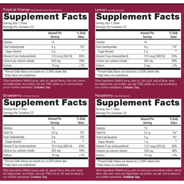 Bariatric Advantage - Calcium Chews - Assorted Fruity Flavors
