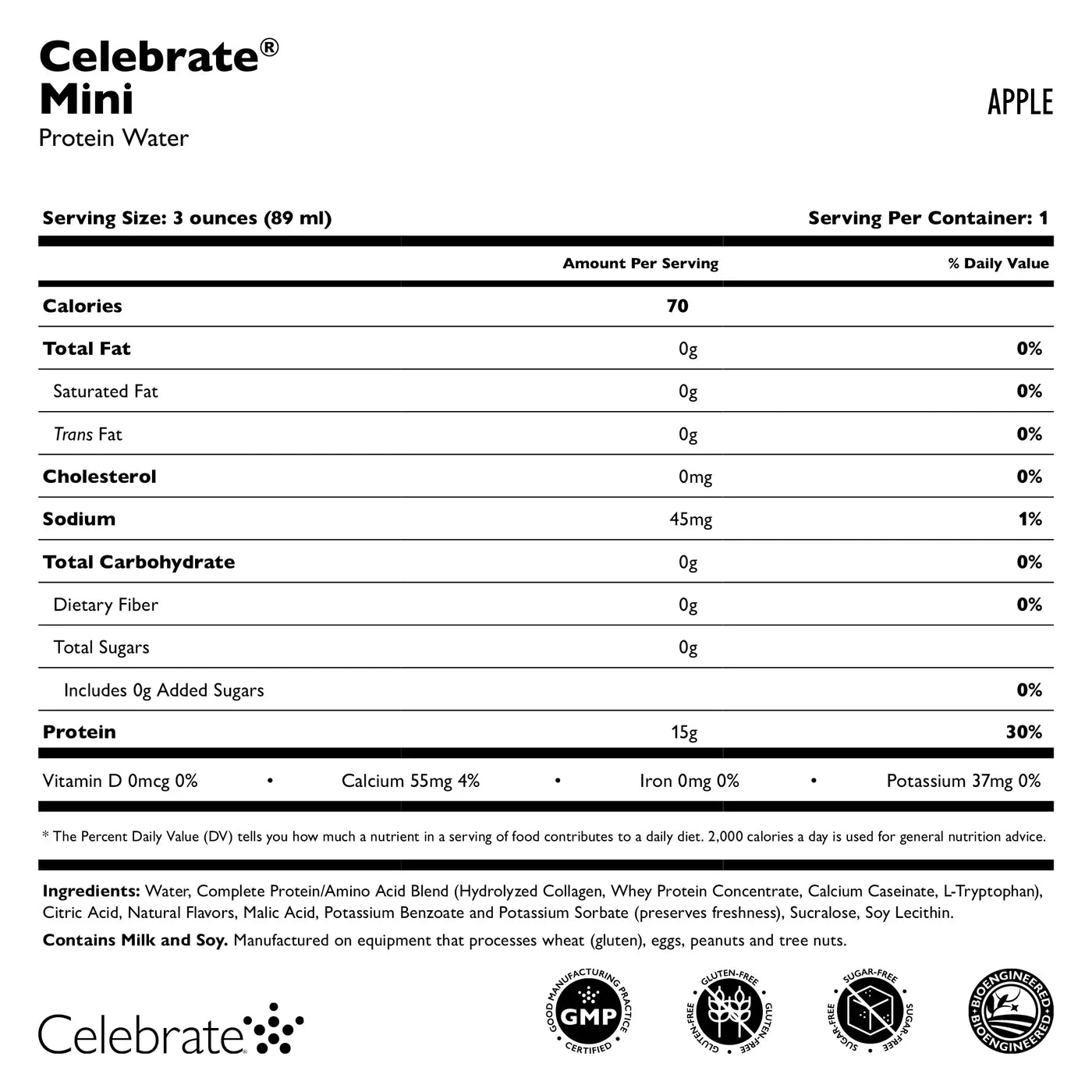 Celebrate - Protein Shots - Apple Flavor (5 pack)