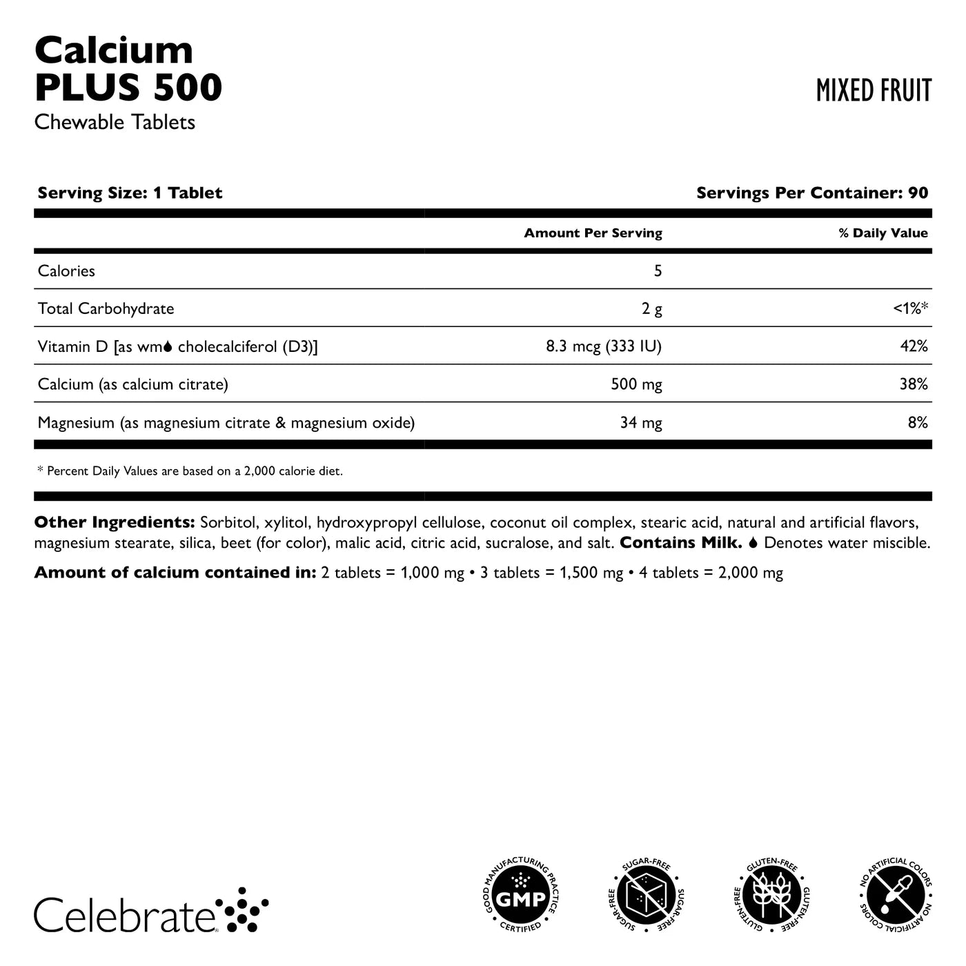 Celebrate - Calcium Chewable - Mixed Fruit