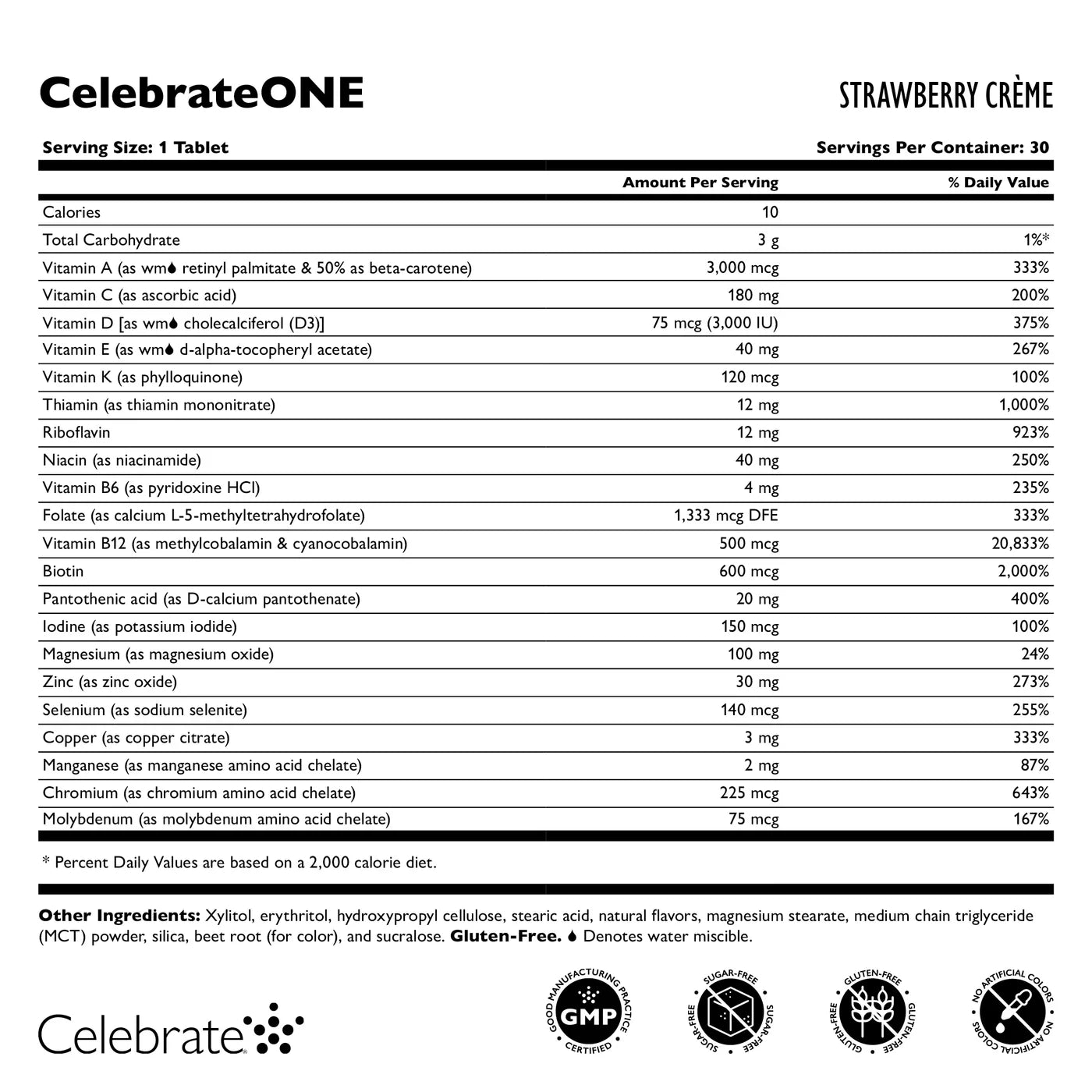 CelebrateONE Chewable - Strawberry Creme (iron free)