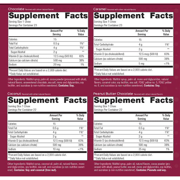 Bariatric Advantage - Calcium Chews - Assorted Sweet Flavors