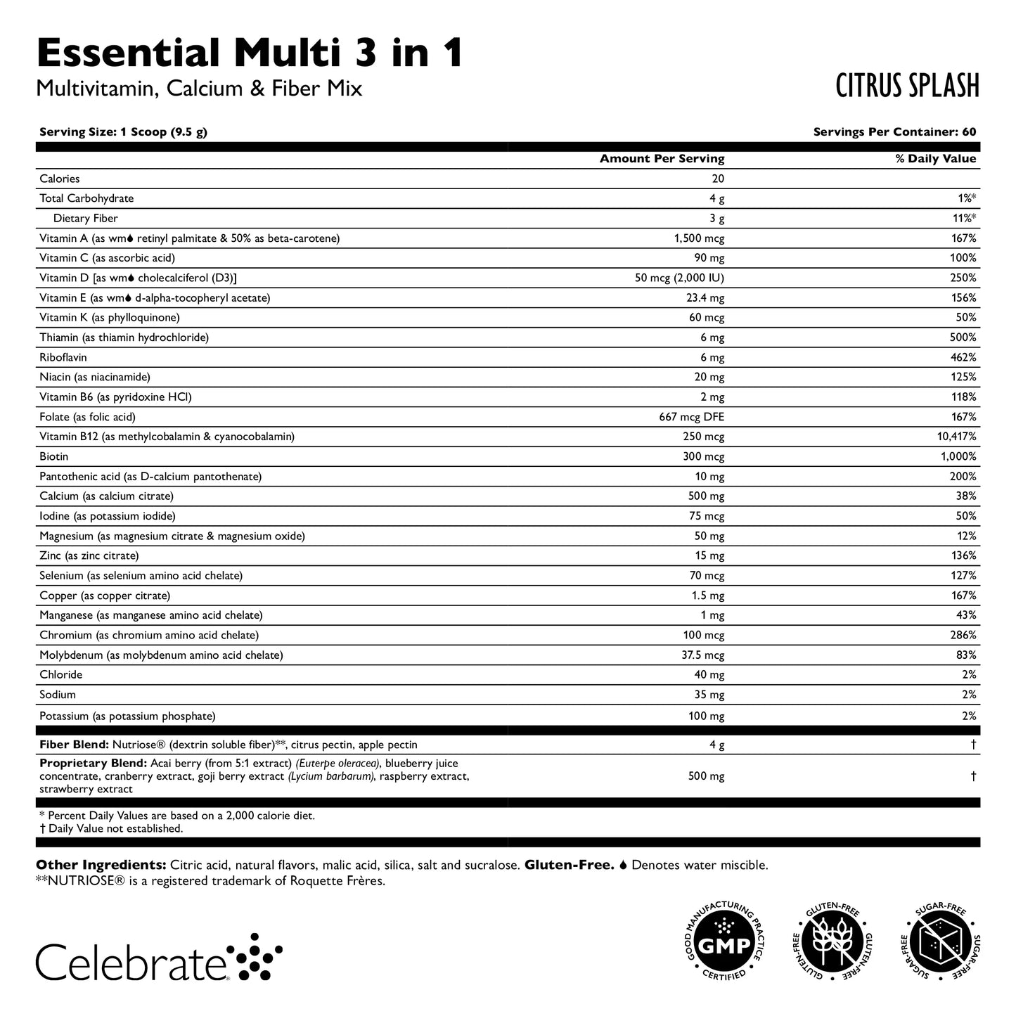 Celebrate - Essential Multi 3 in 1 Drink Mix - Raspberry Lemonade